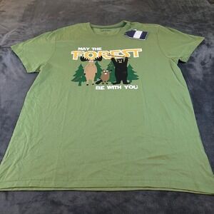 Little Blue House Graphic T-Shirt May The Forest Be With You Green Adult Large